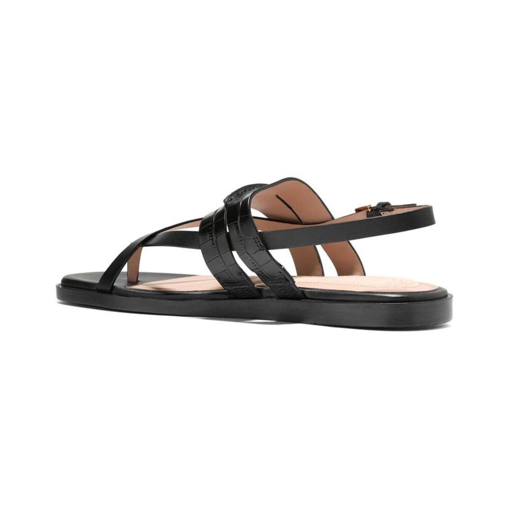Cole Haan Go-To Estella Flat Leather Thong Sandal, Black - Picture 2 of 4